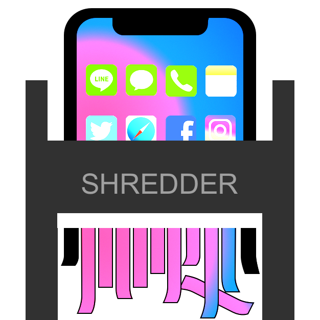 iphoneをシュレッダー