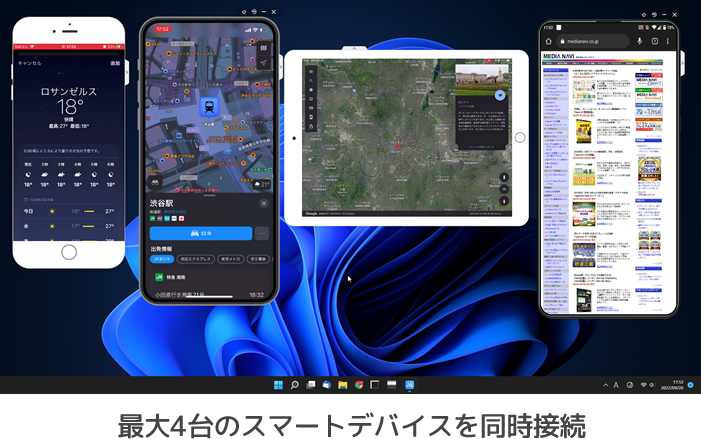 最大4台まで同時ミラーリング